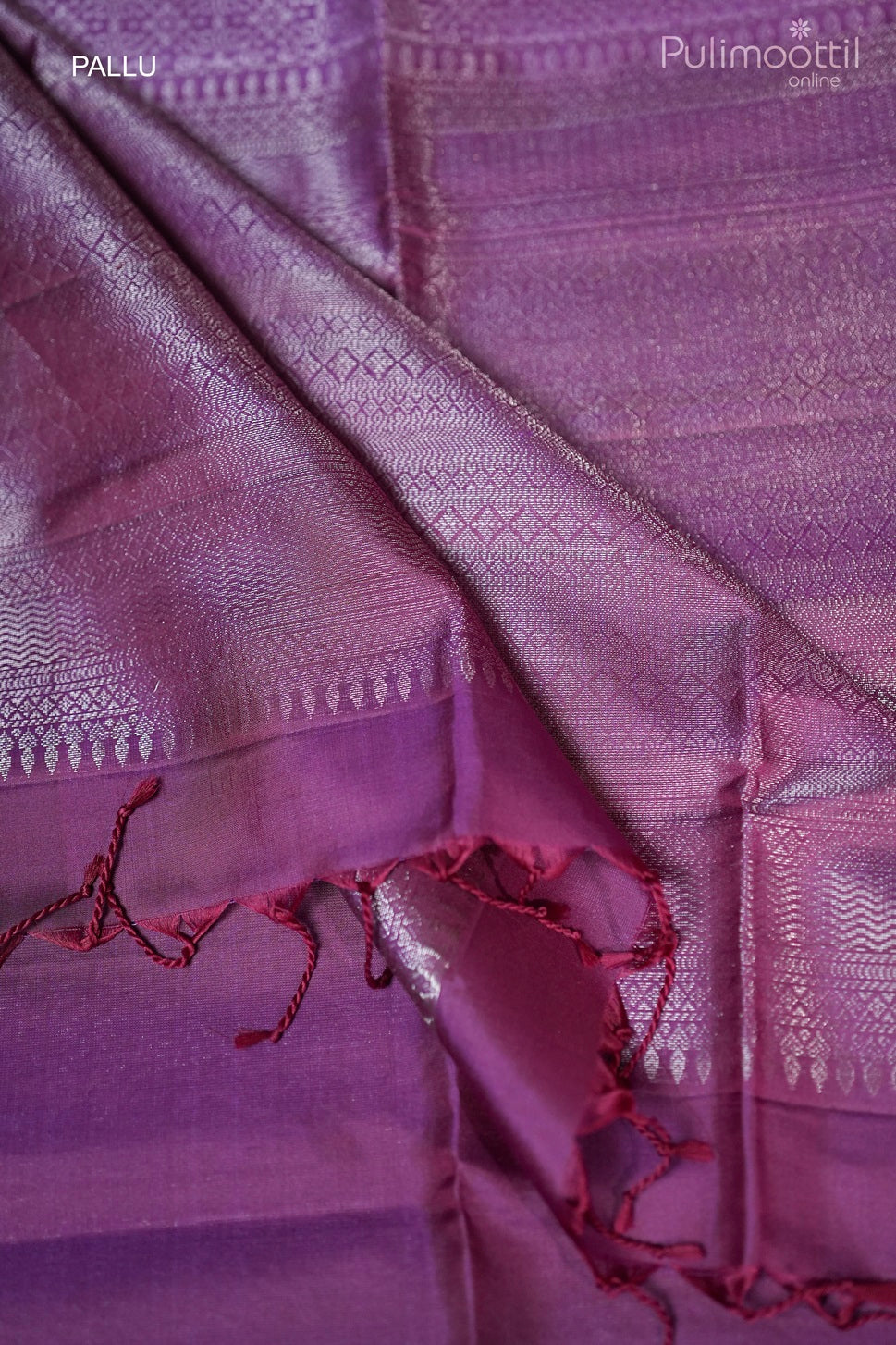 Lavender Colour Kanchipuram Designer  Saree