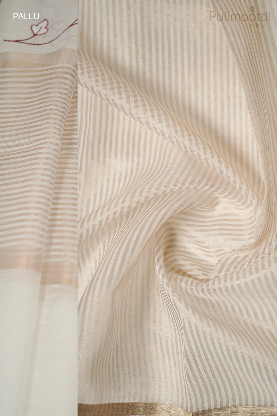 Cream Colour Chanderi Silk Saree