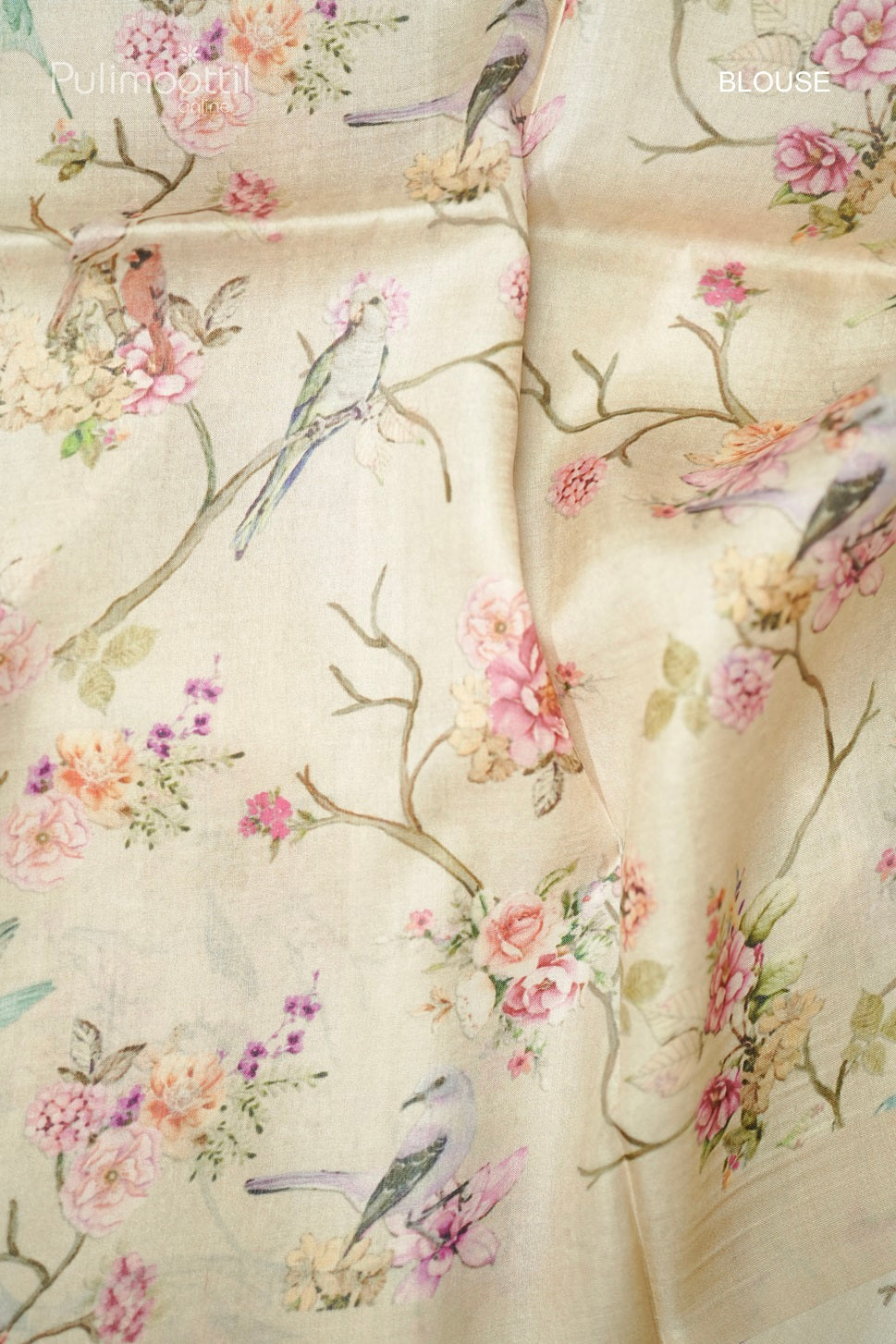 Ivory Colour Digital Print Tussar Silk Saree