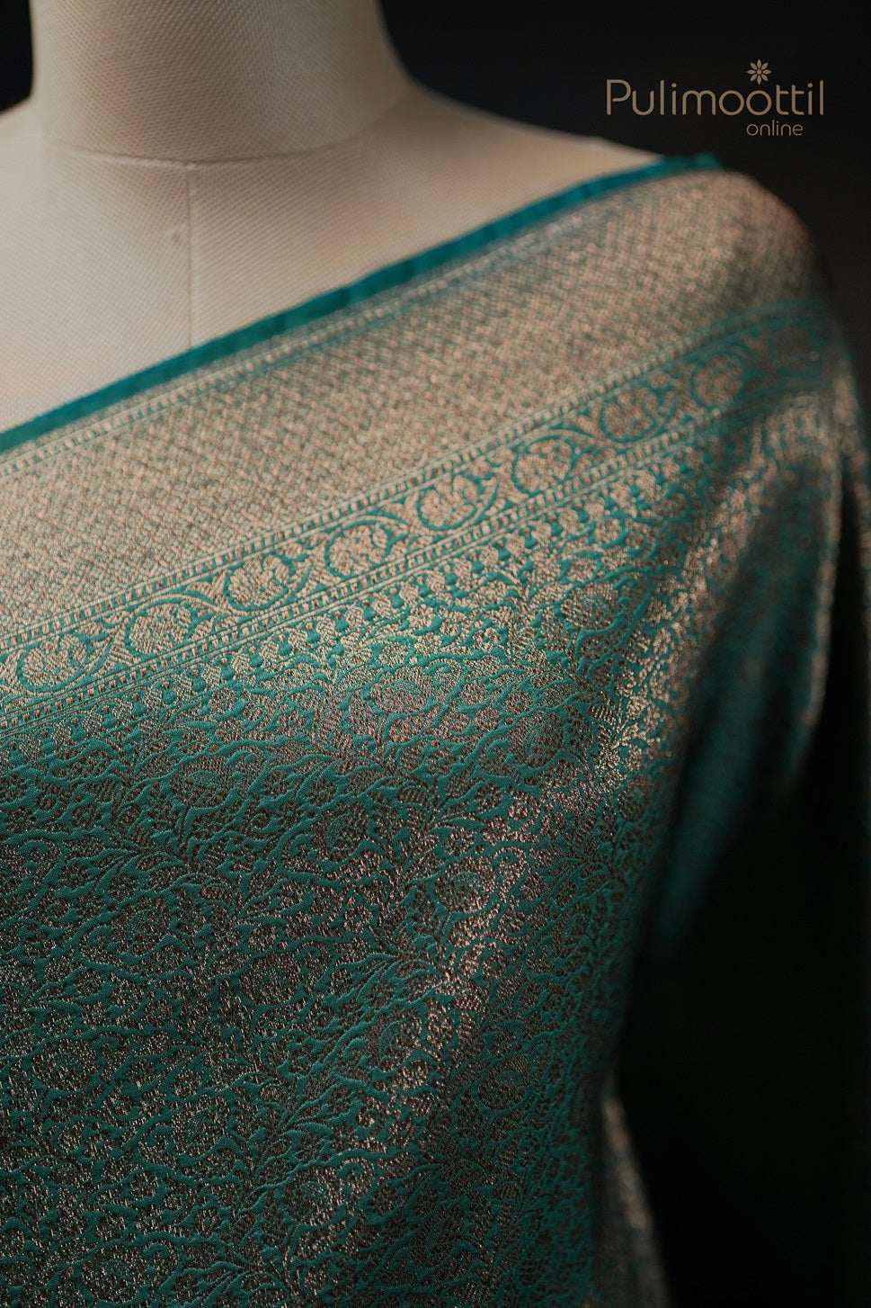 Peacock Green Colour Kattan Saree