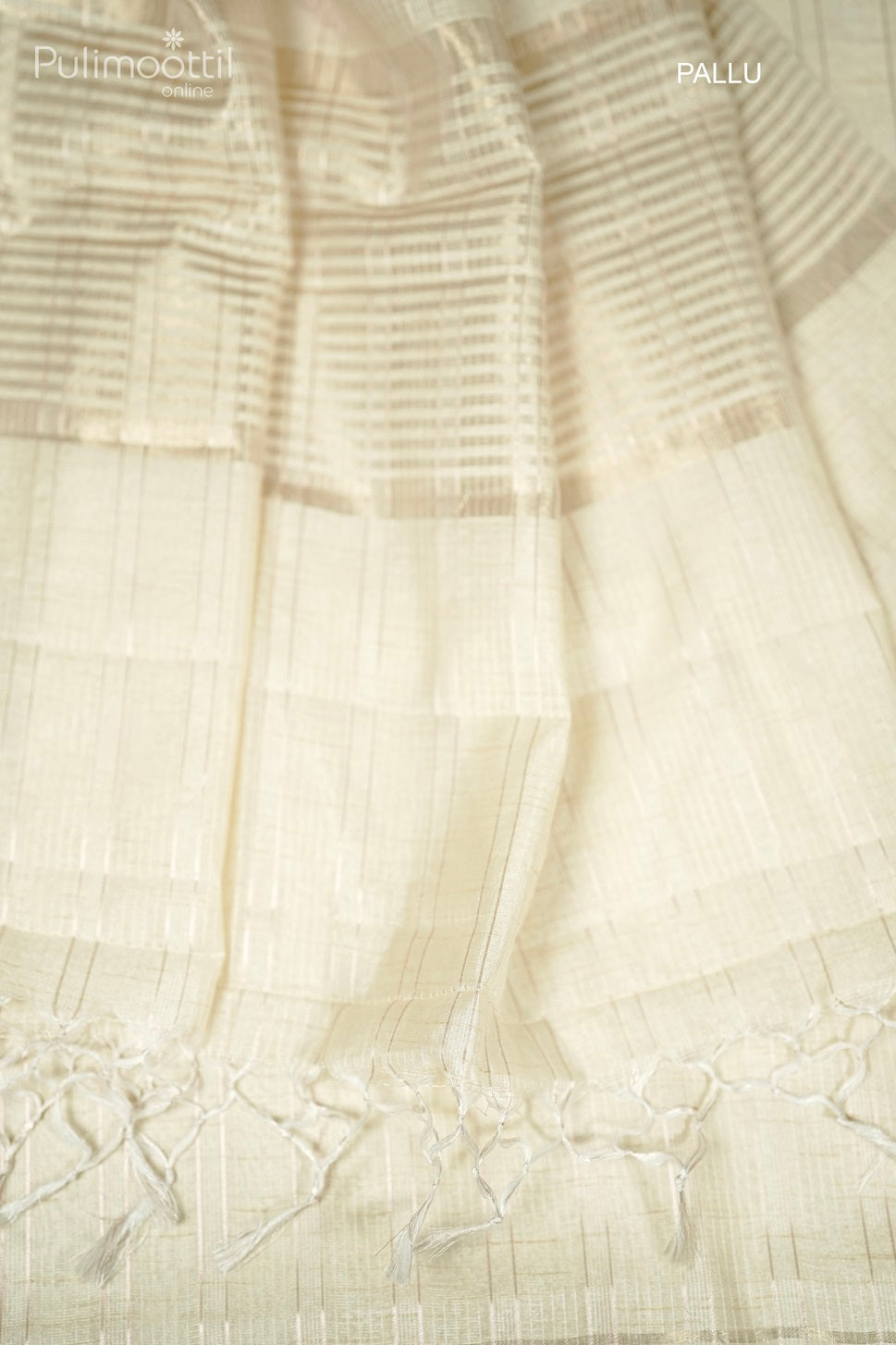 Ivory Colour Semi Chanderi Appliqué Work Fancy Saree.