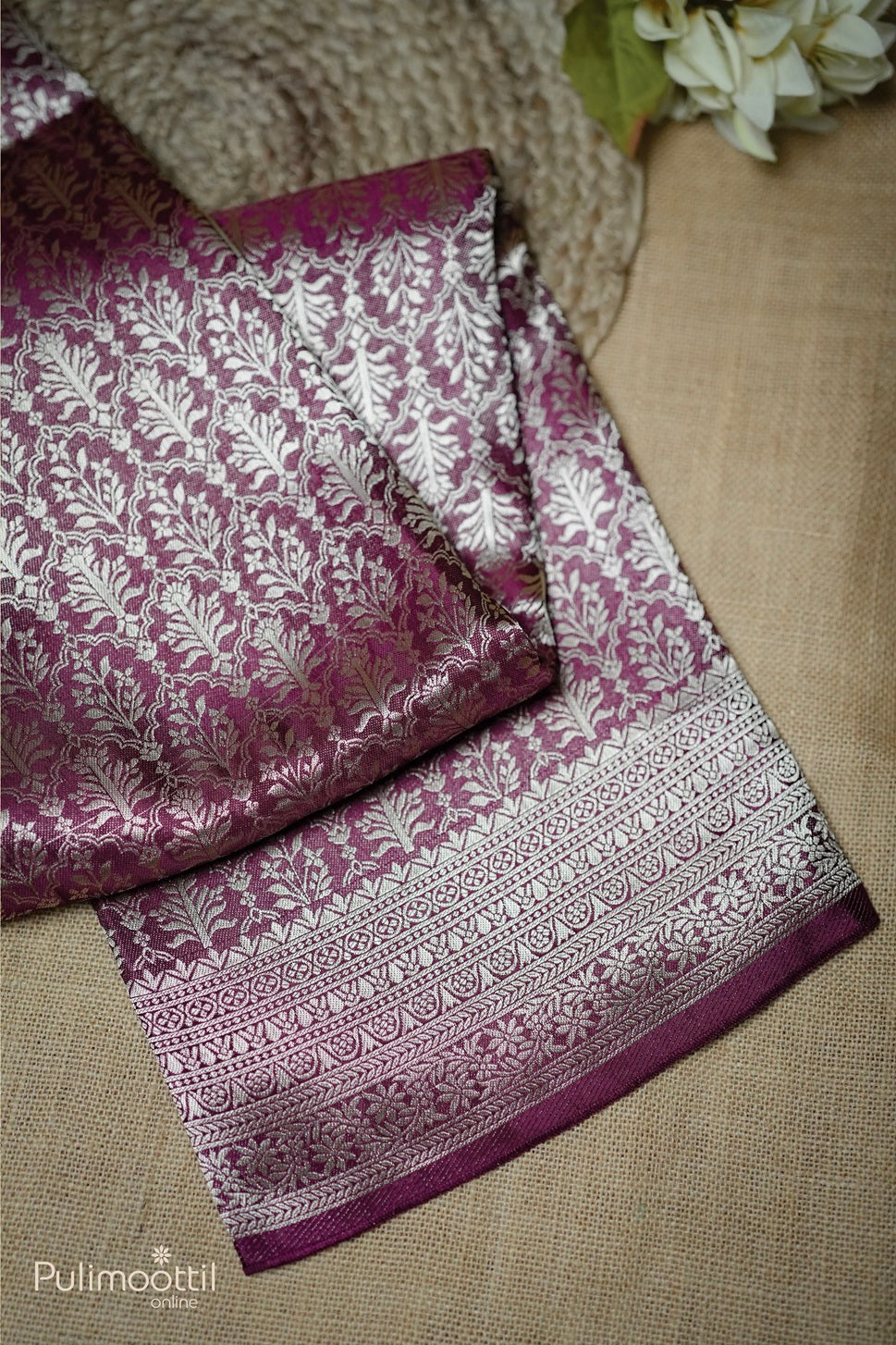 Purple color Banarasi saree