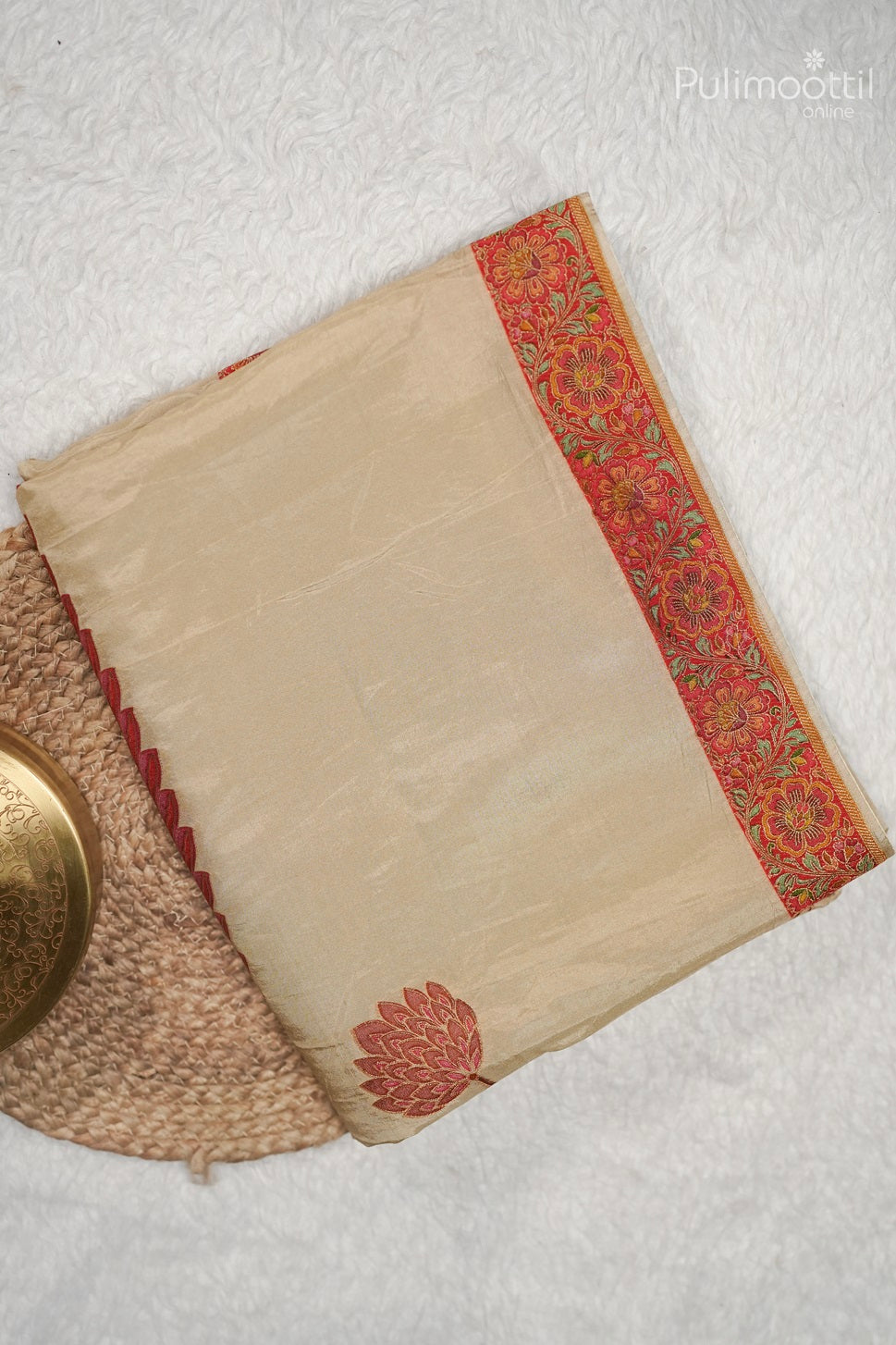 Pastel Golden Colour Banarasi Saree