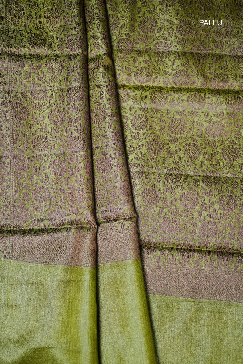 Yellow Green Colour Tussar Silk Saree