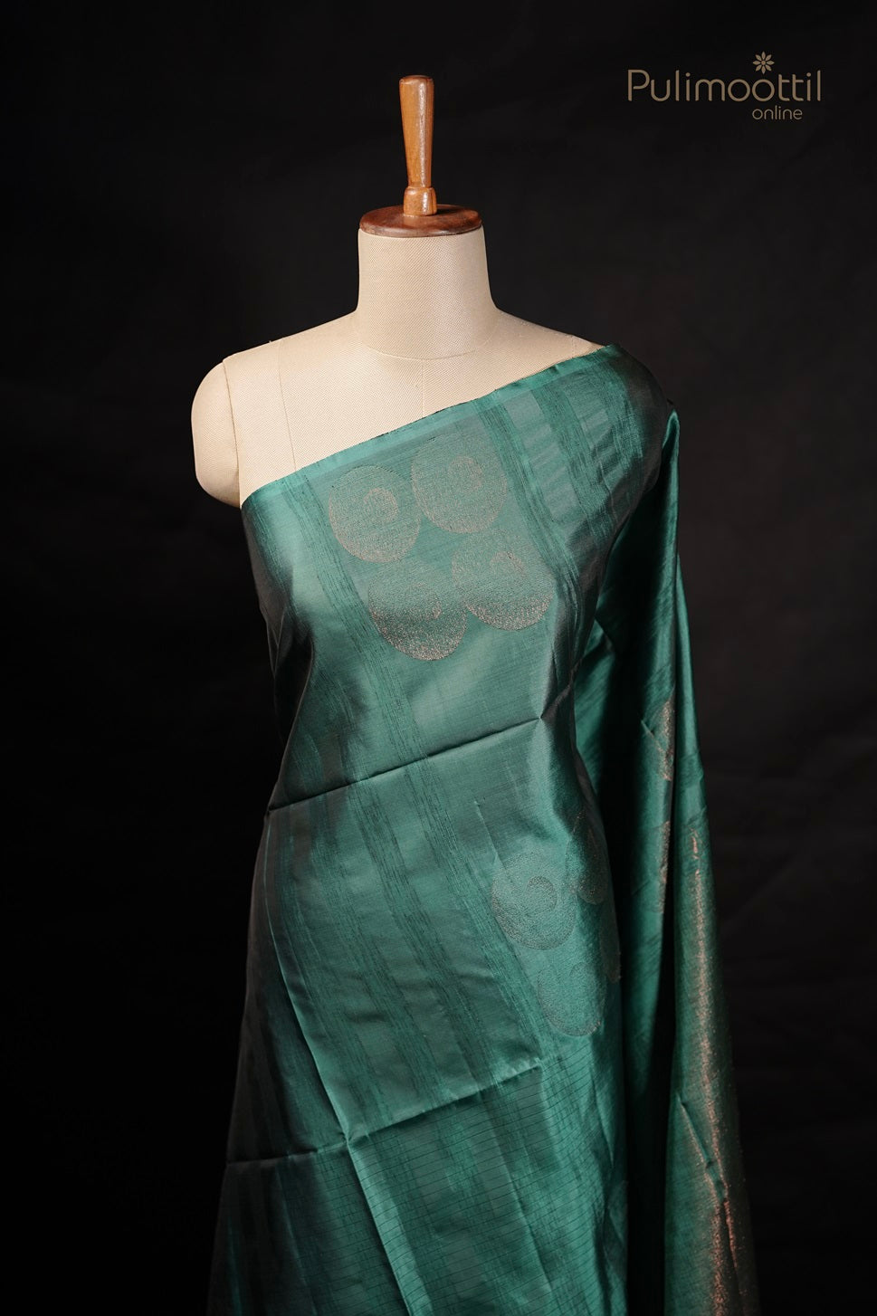 Teal Green Colour Kanchipuram Soft Silk Saree