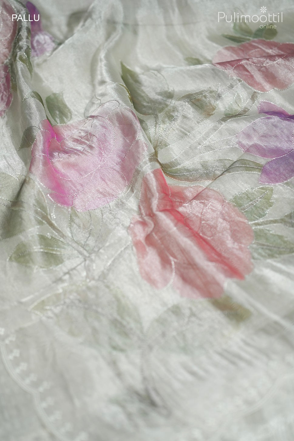 Ivory Colour Tissue Organza Fancy Saree