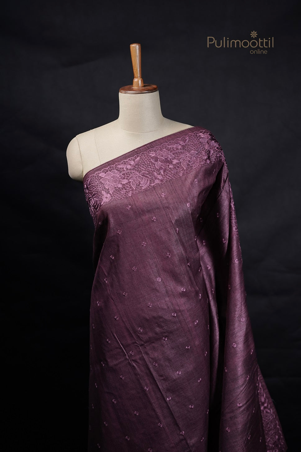 Dark purple Colour Jute Silk Saree