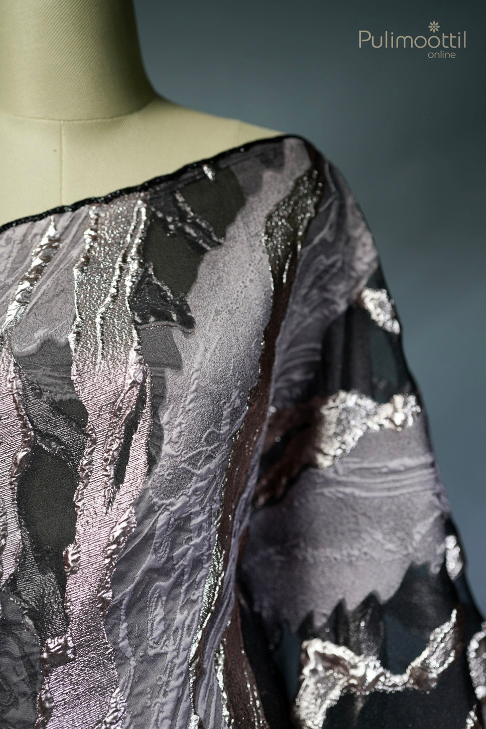 Black-colored Turkish organza fancy saree