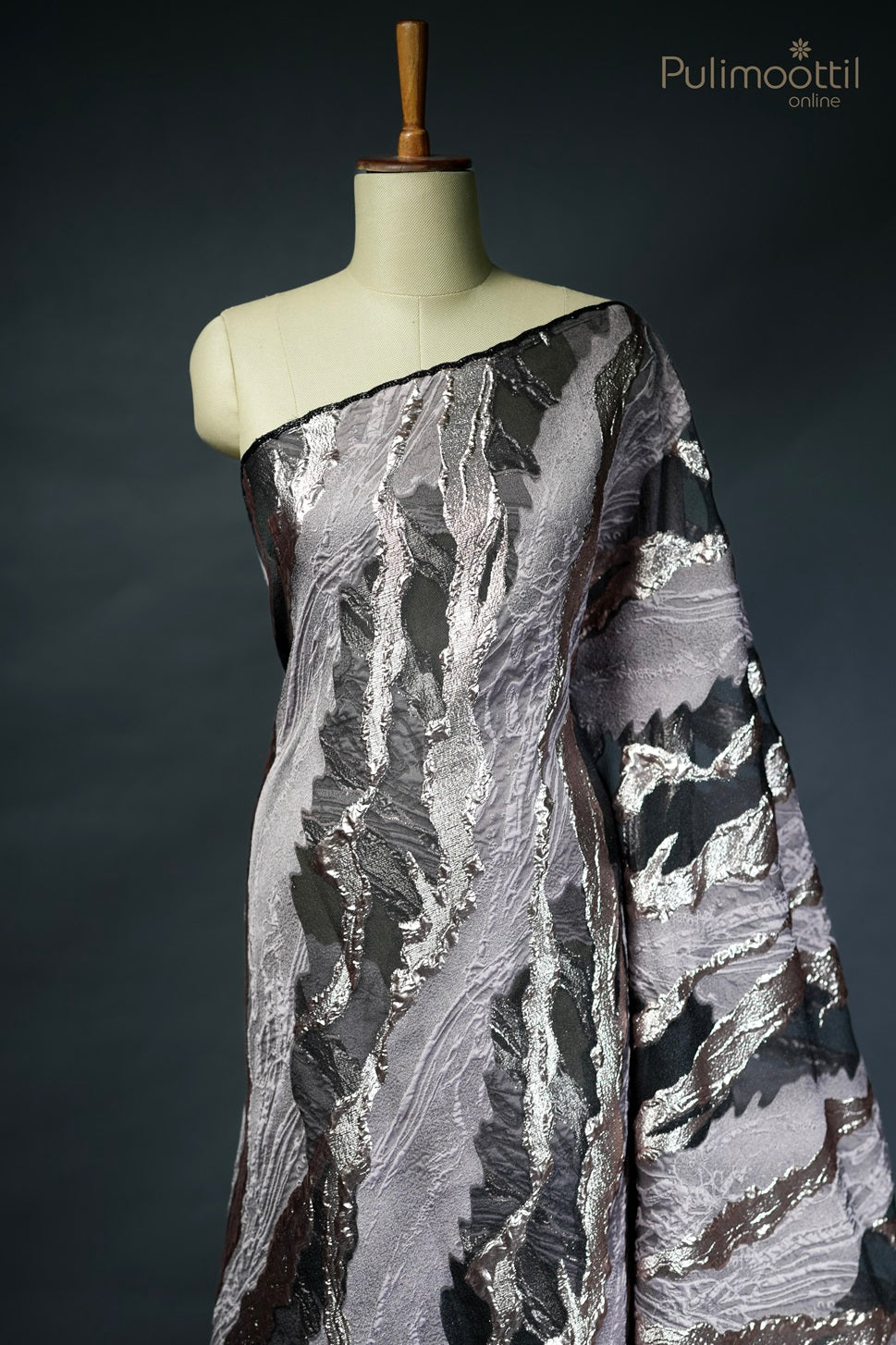 Black-colored Turkish organza fancy saree