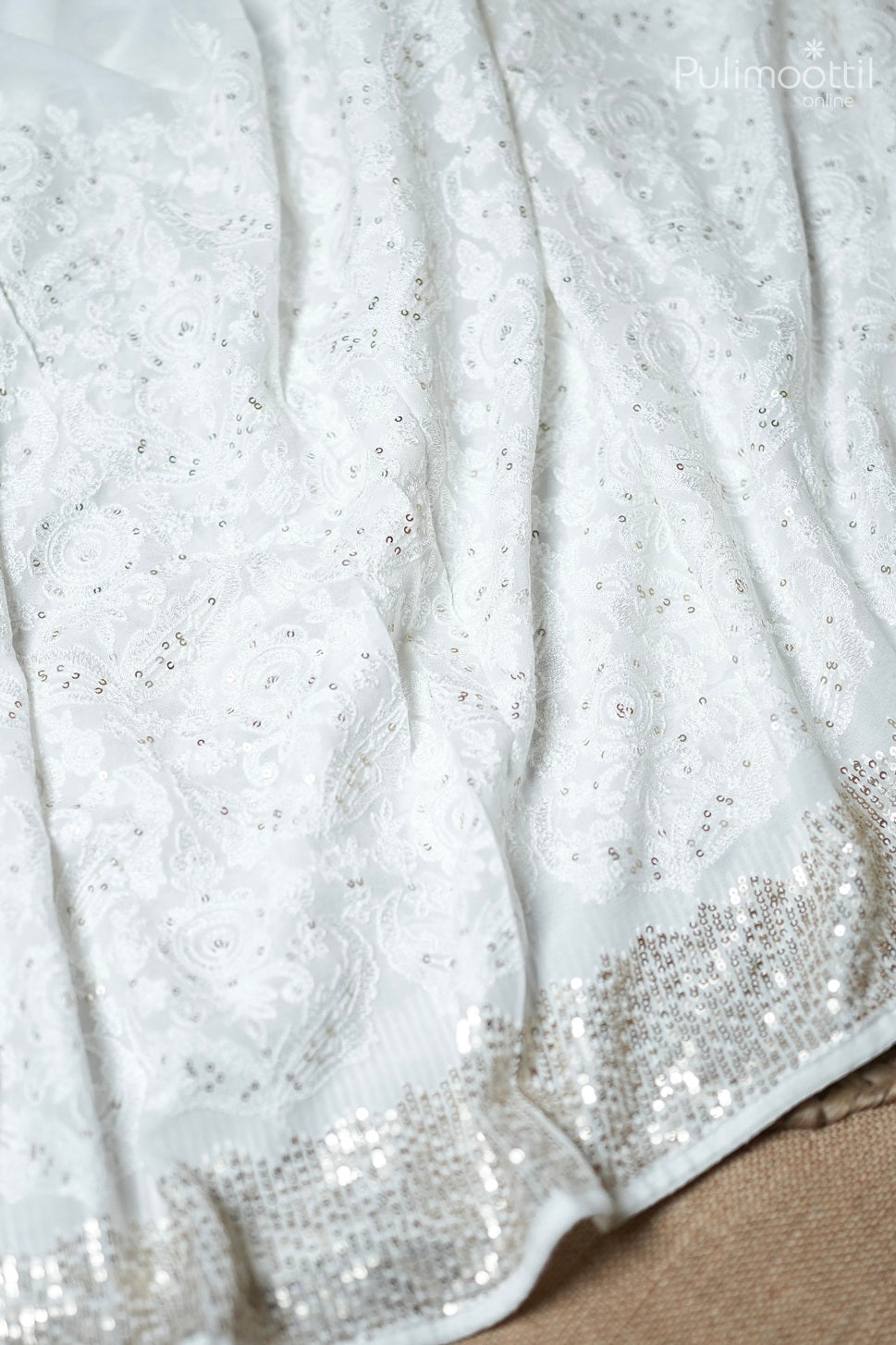 White Colour Georgette Fancy Saree