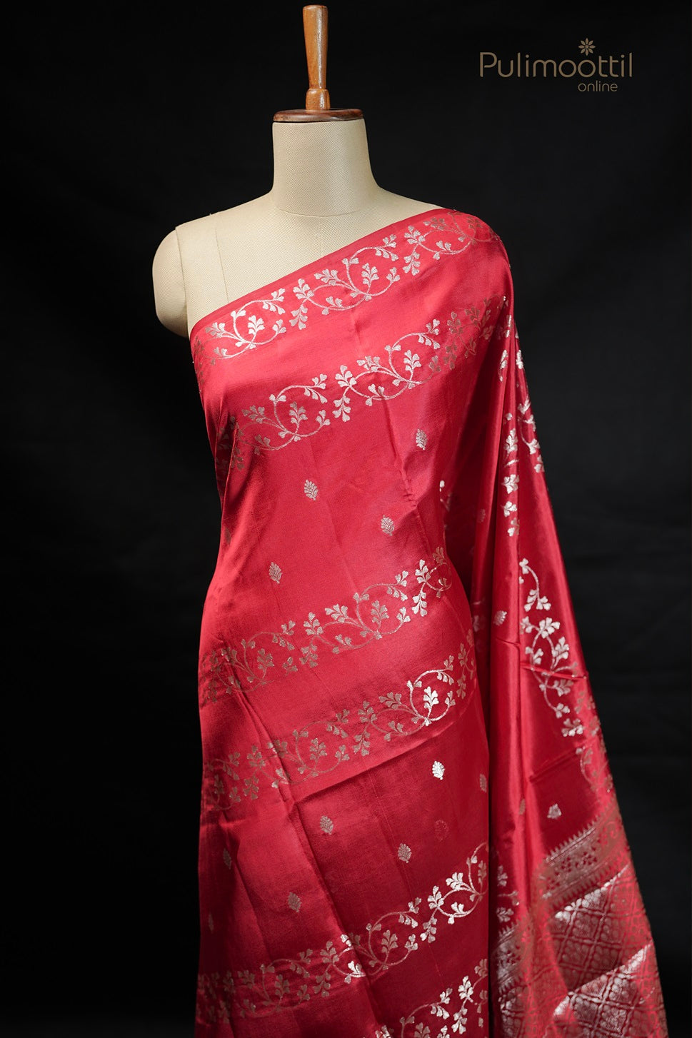 Red Colour Chiniya Silk Saree