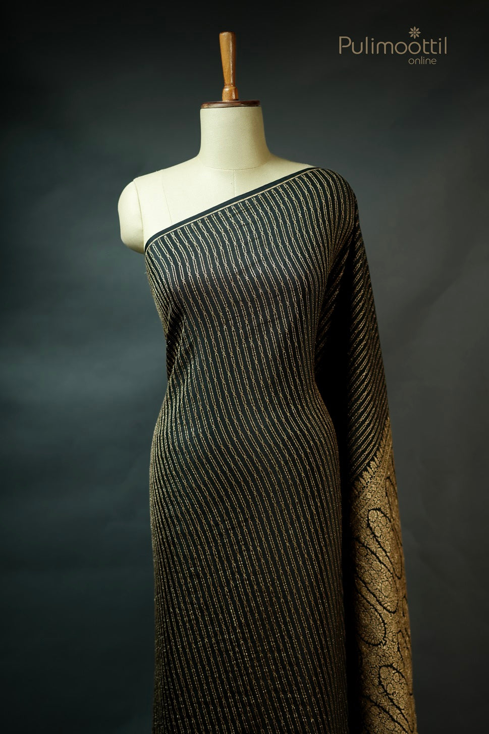 Black Colour Georgette Banarasi Saree