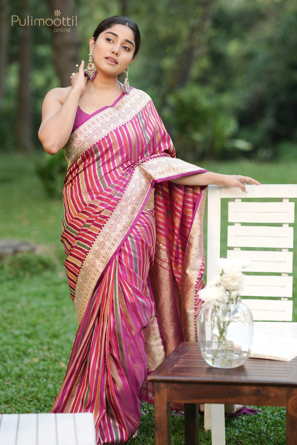 Multicolour Pure Banarasi Silk Saree