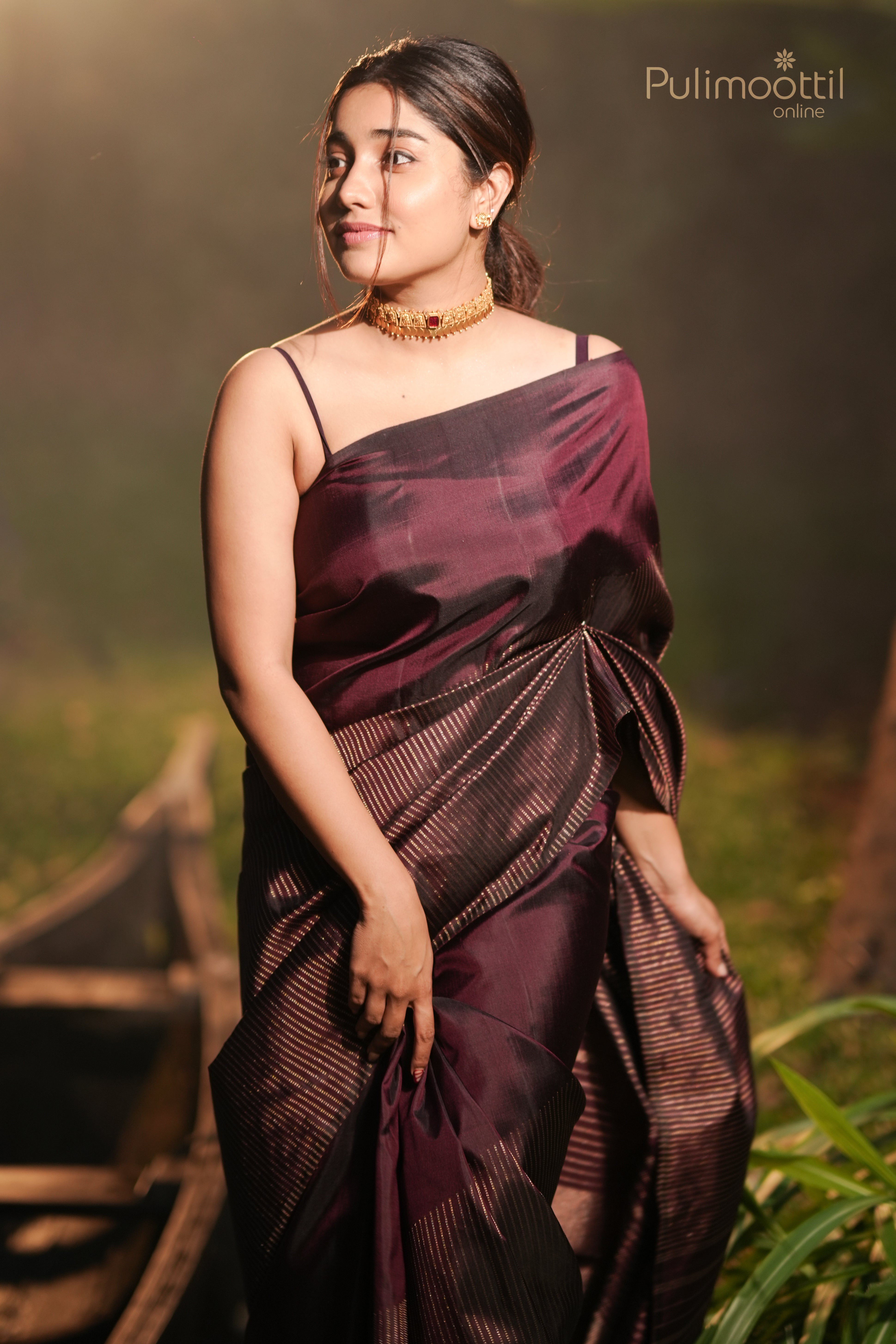 Purple Plum Colour Pure Kanchipuram Silk Saree