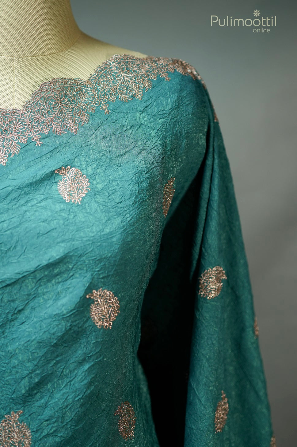 Light Cyan Colour Semi Silk Saree