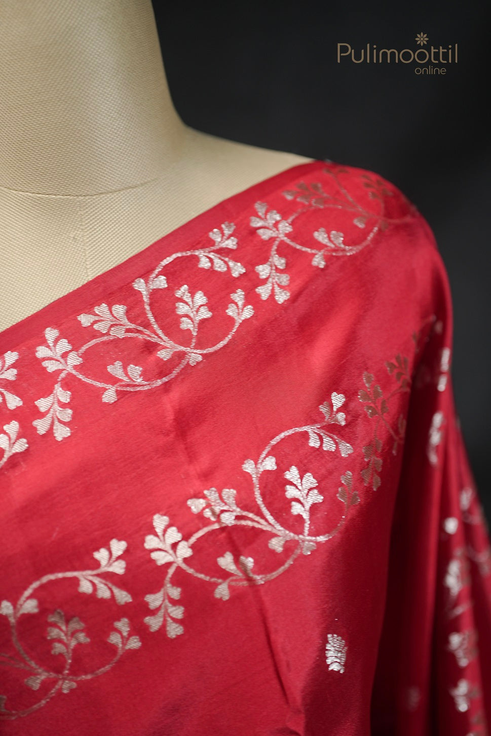 Red Colour Chiniya Silk Saree