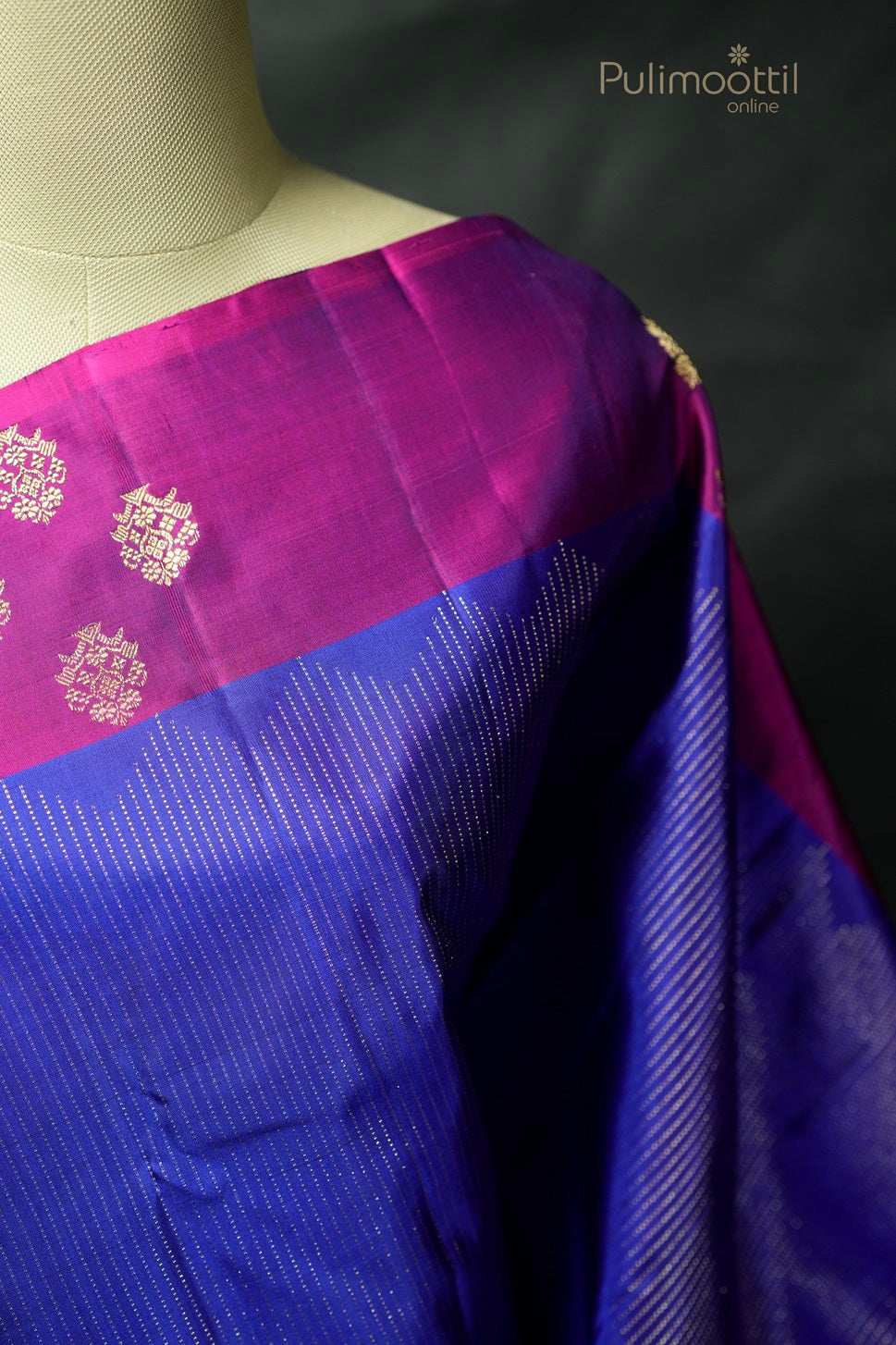 Blue Colour Kanchipuram Designer Saree