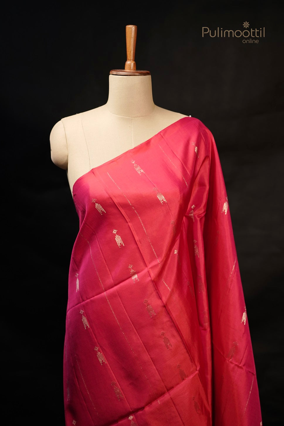 Rani Pink Colour Pure Kanchipuram Soft Silk Saree