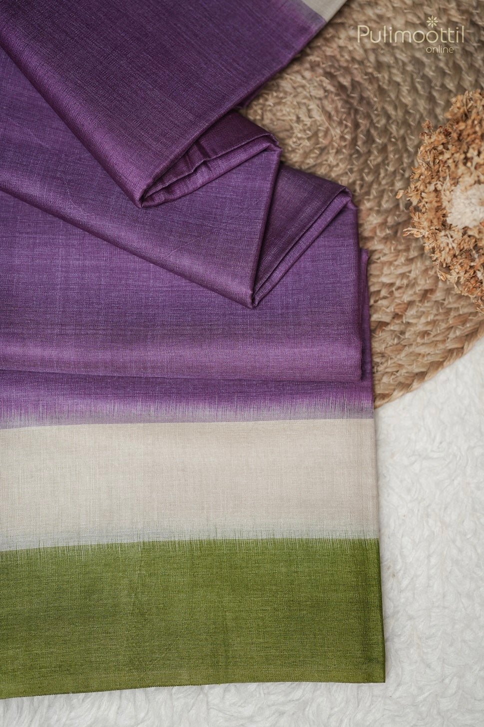 Light Violet Colour Tussar Silk Saree