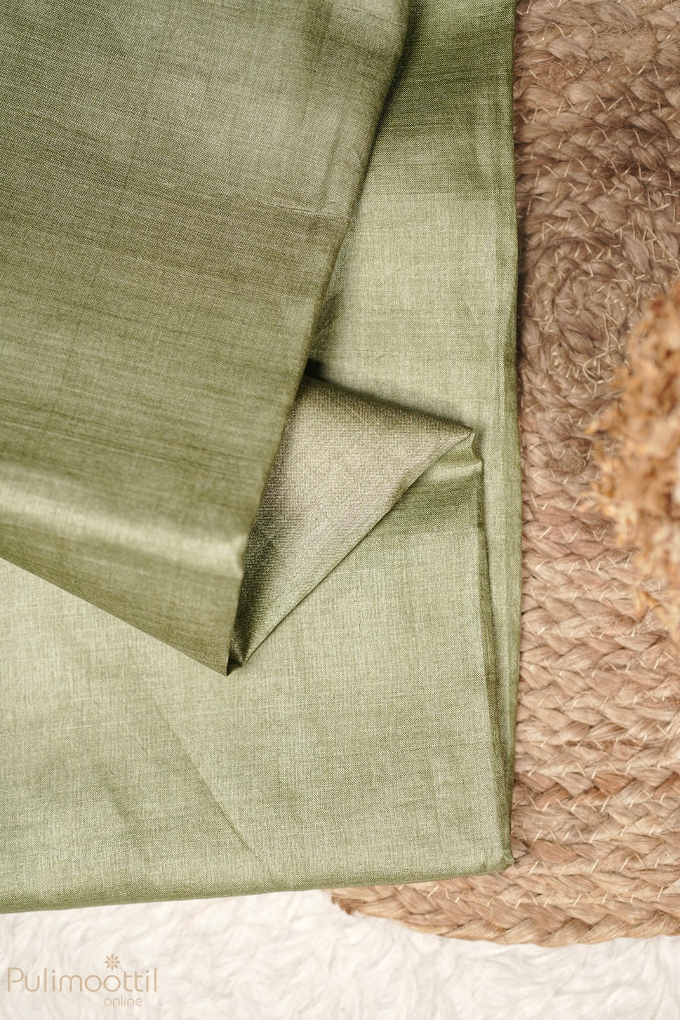 Olive Grey Colour Tussar Silk Saree.