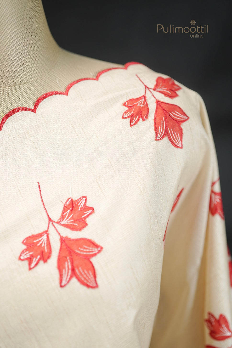 Off White Colour Applique Work Fancy Saree