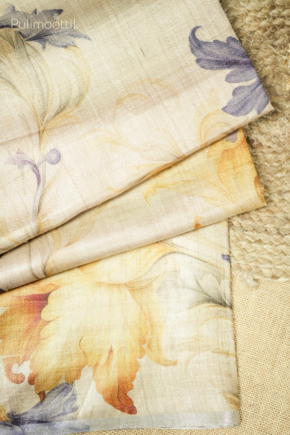 Pastel Chikoo Shade Tussar Silk Saree