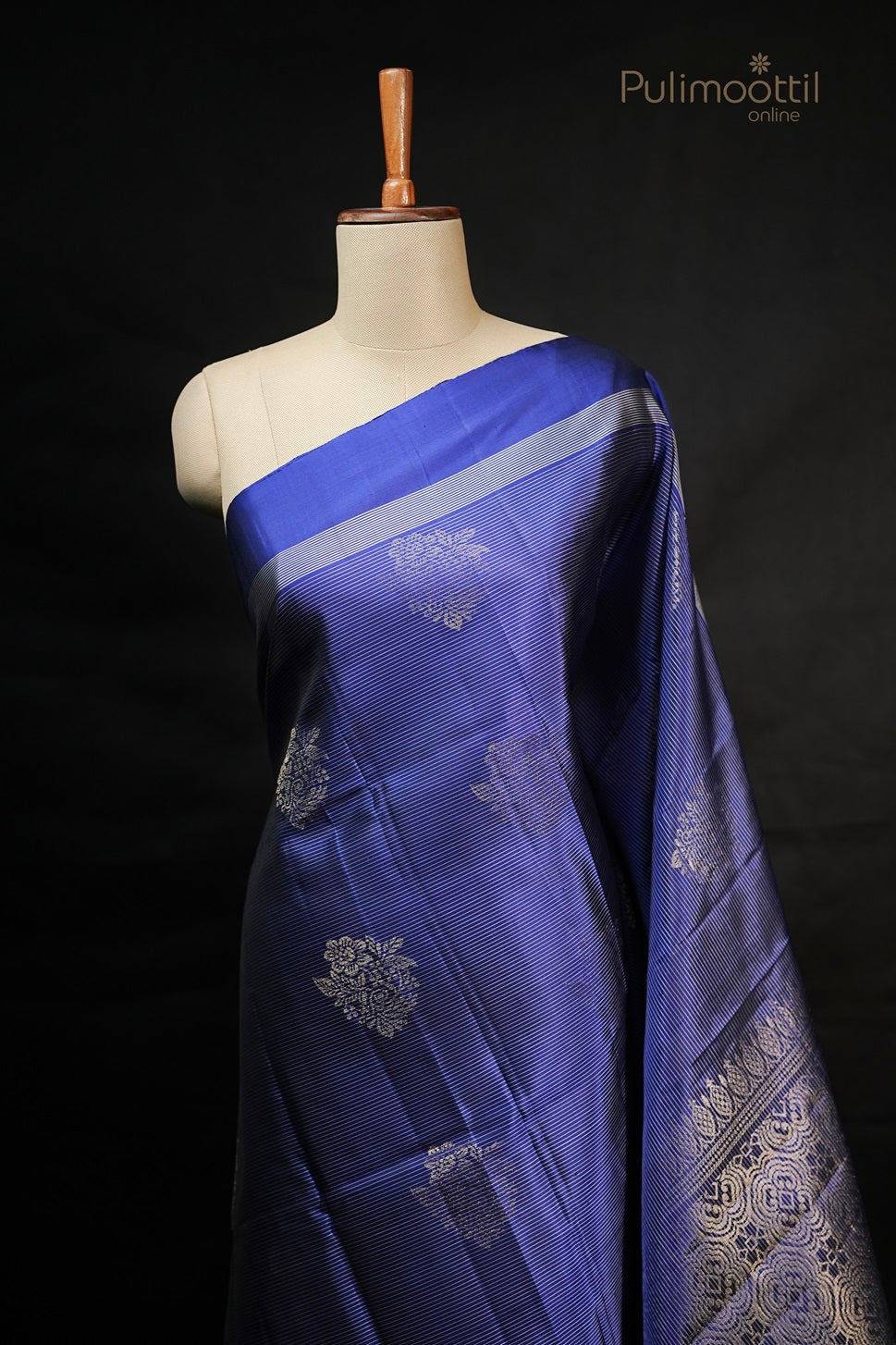 Blue Colour Kanchipuram Soft Silk Saree