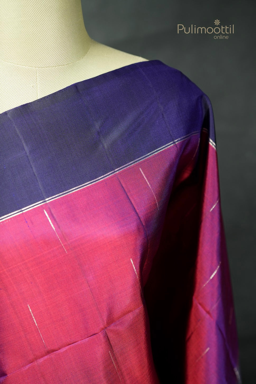 Bluish Red Colour Kanchipuram Soft Silk Saree