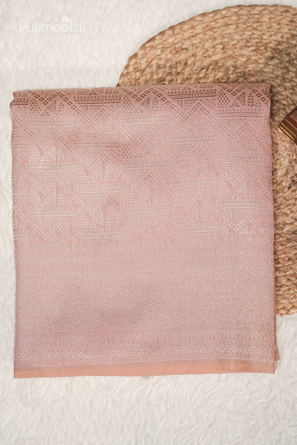 Light Peach Colour Kattan Silk Saree