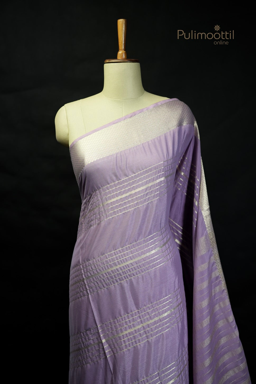 Lavender Colour Georgette Banarasi Saree
