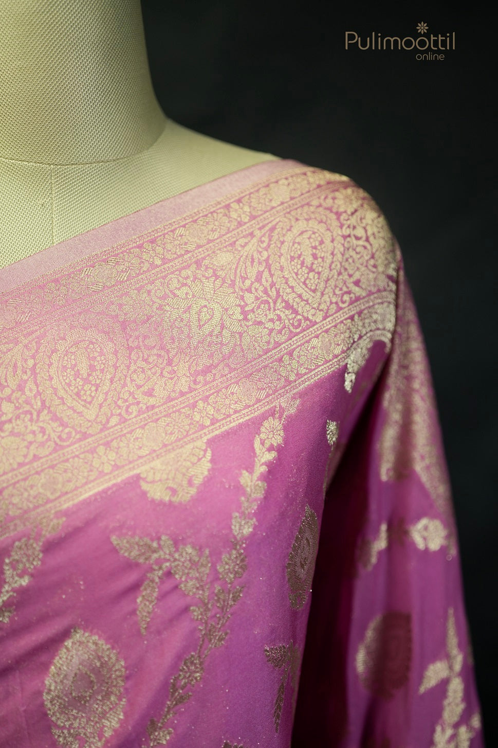 Pastel Pink Colour Banarasi Saree