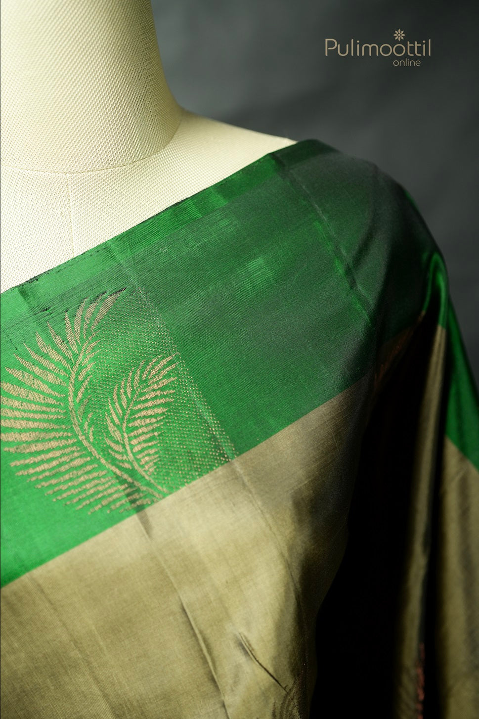 Pastel Olive Green Colour Kanchipuram Soft Silk Saree