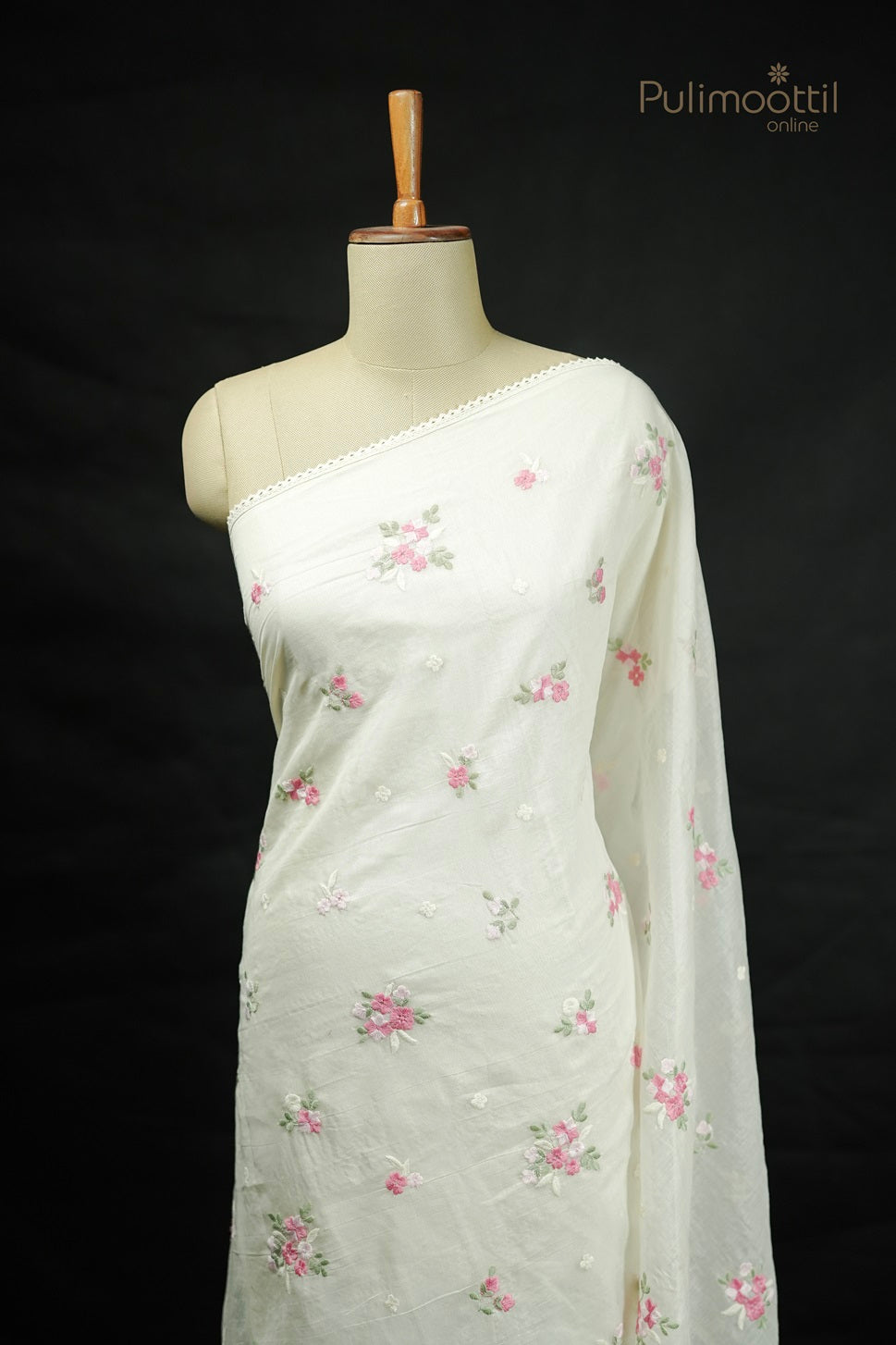 Cream Colour Chanderi Cotton Fancy Saree