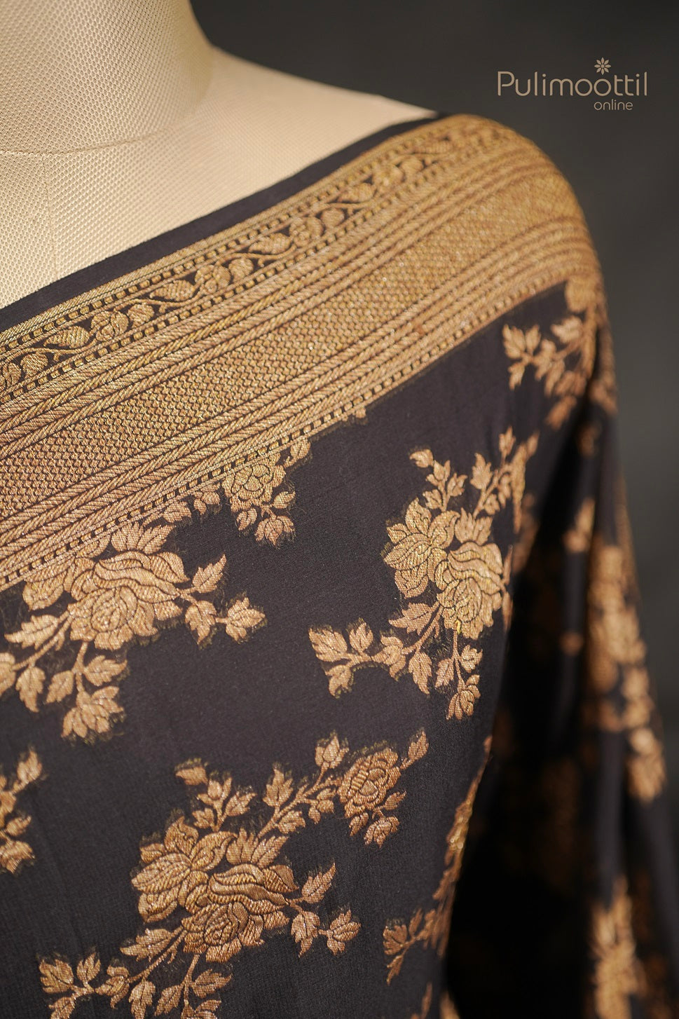 Black Colour Banarasi Silk Saree