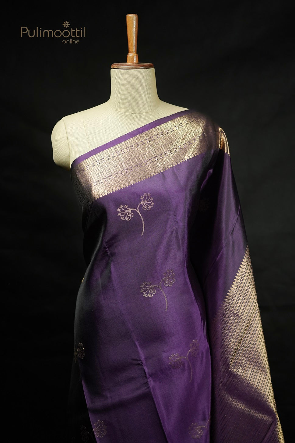 Dark Violet Colour Kanchipuram Soft Silk Saree