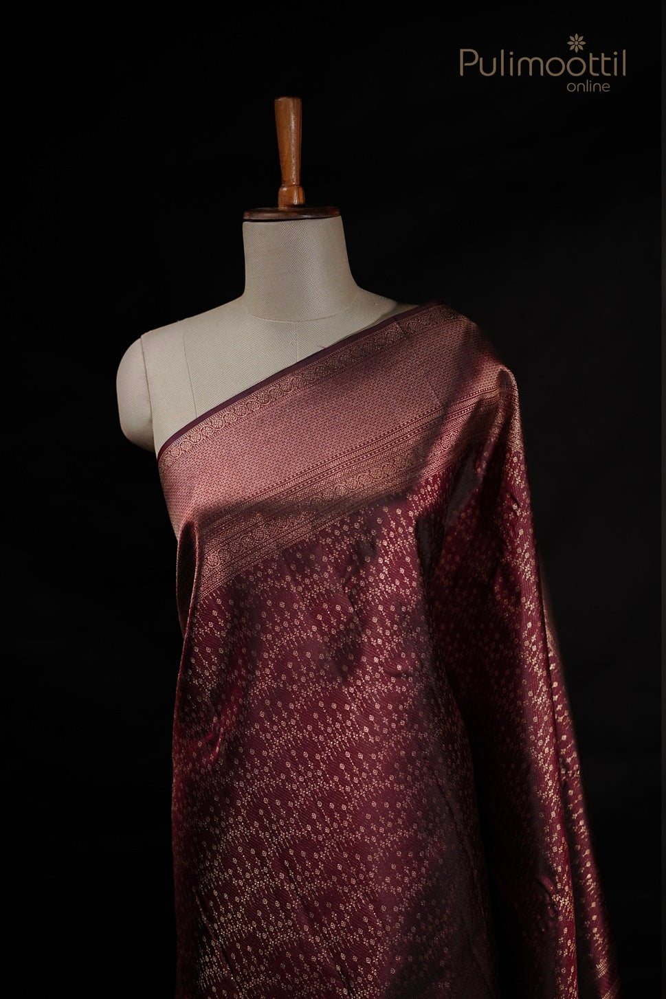 Maroon Colour Kanchipuram Brocade Wedding Saree