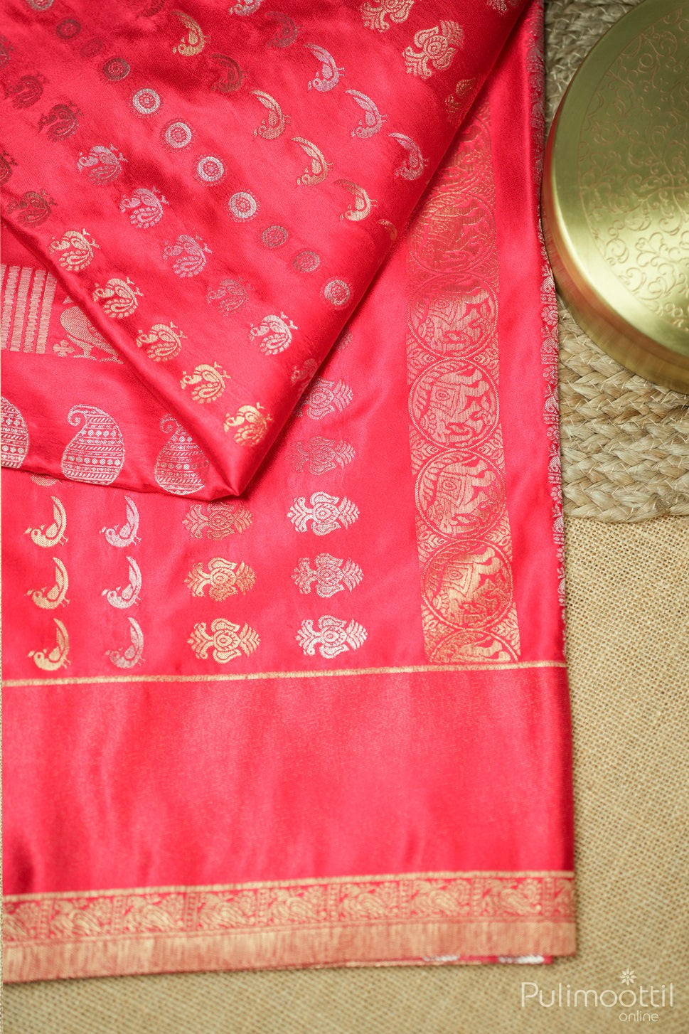 Chilli Red Colour Banarasi Saree