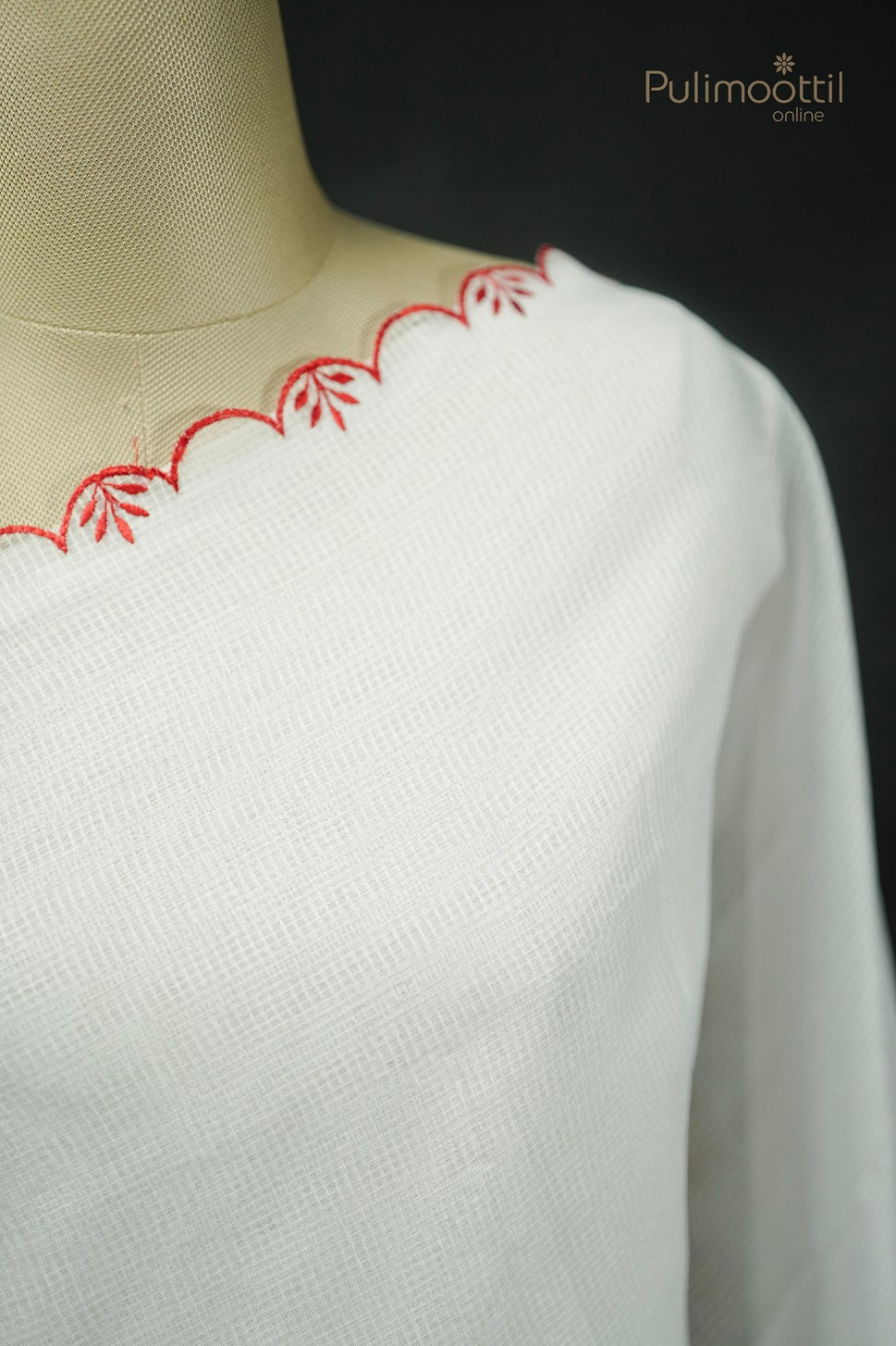 White Colour Net Cotta Appliqué Work Fancy Saree