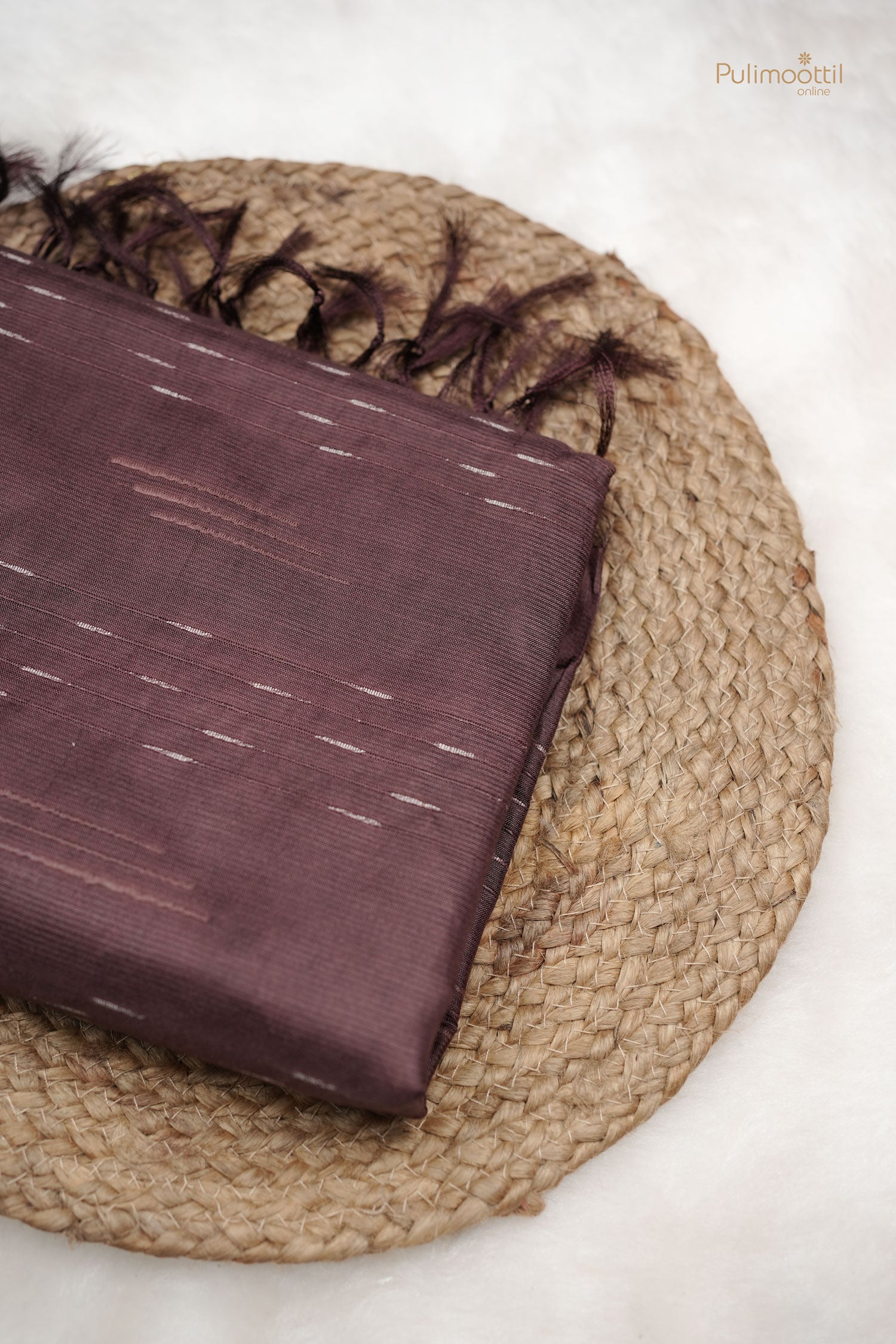 Coffee brown color Semi Tussar saree