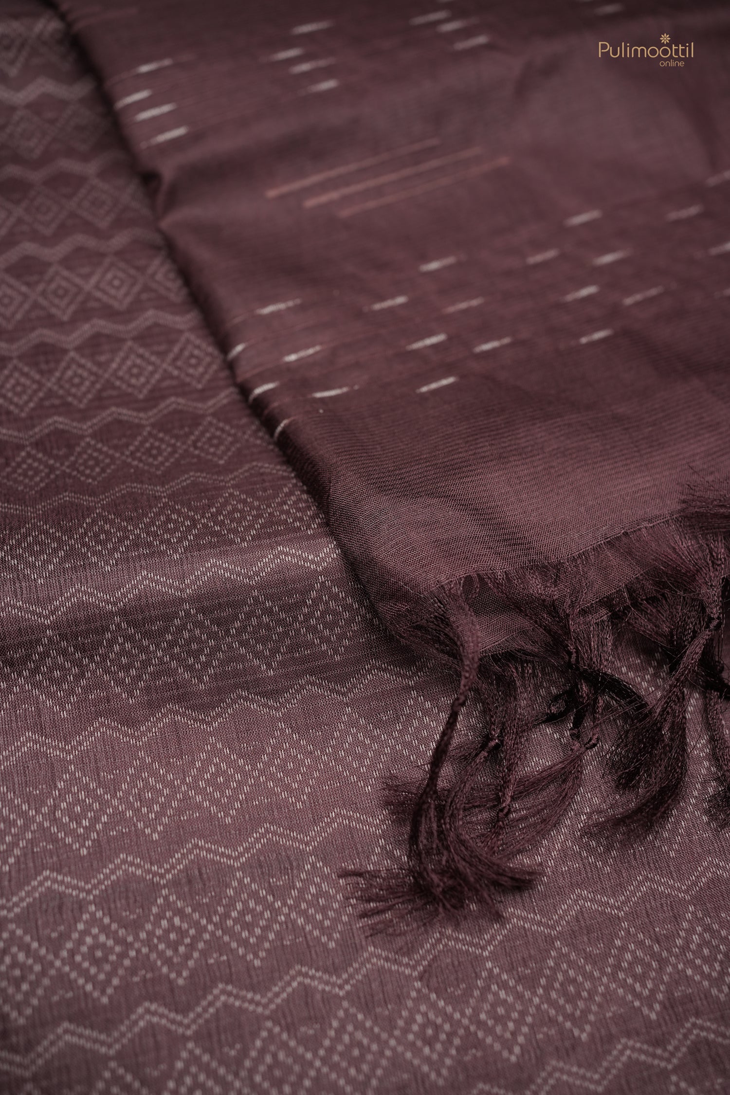 Coffee brown color Semi Tussar saree