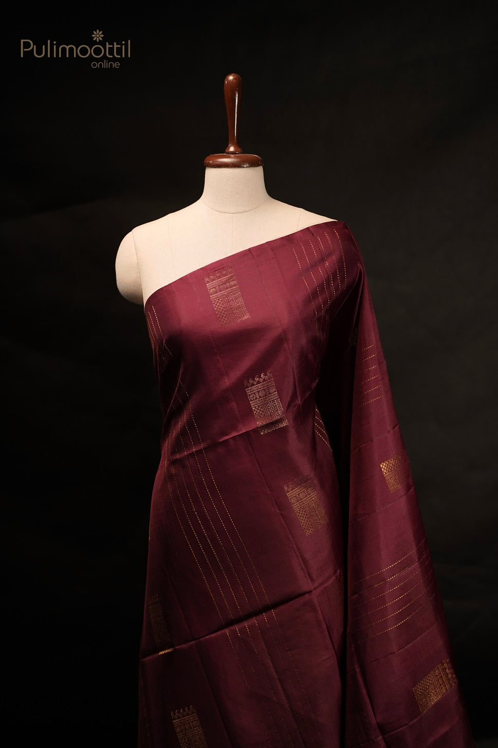 Maroon Colour Kanchipuram Soft Silk Saree