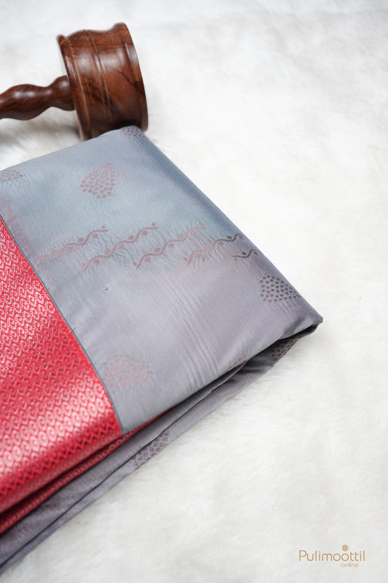 Ash color Semi silk saree