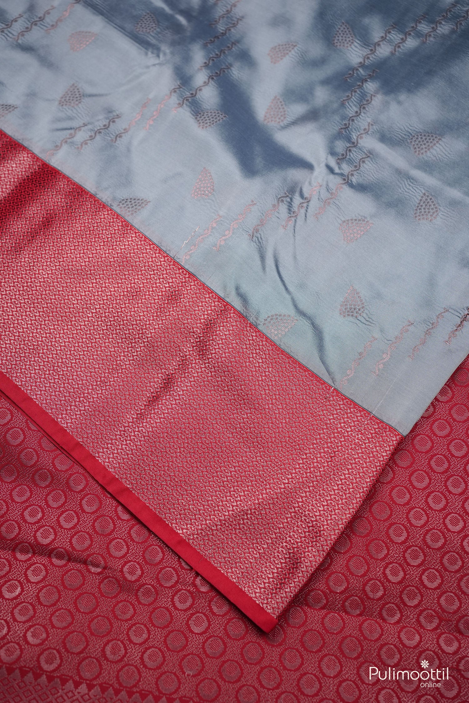 Ash color Semi silk saree