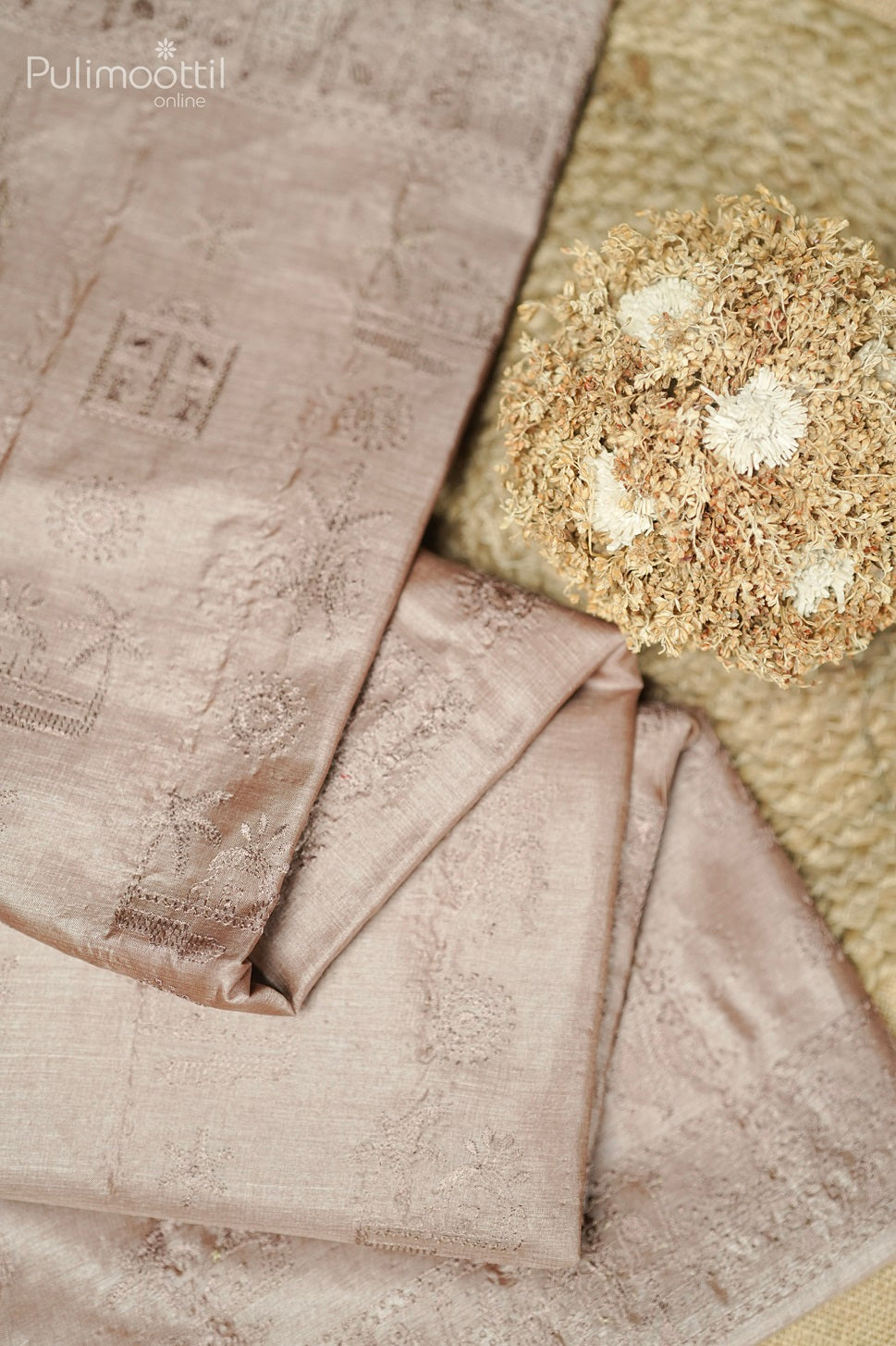 Chikoo Colour Tussar Silk Saree