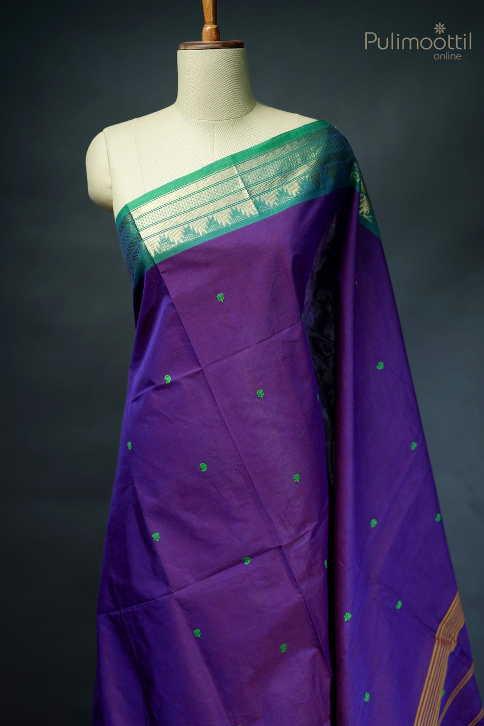 Dark Violet Colour Kalyani Cotton Saree
