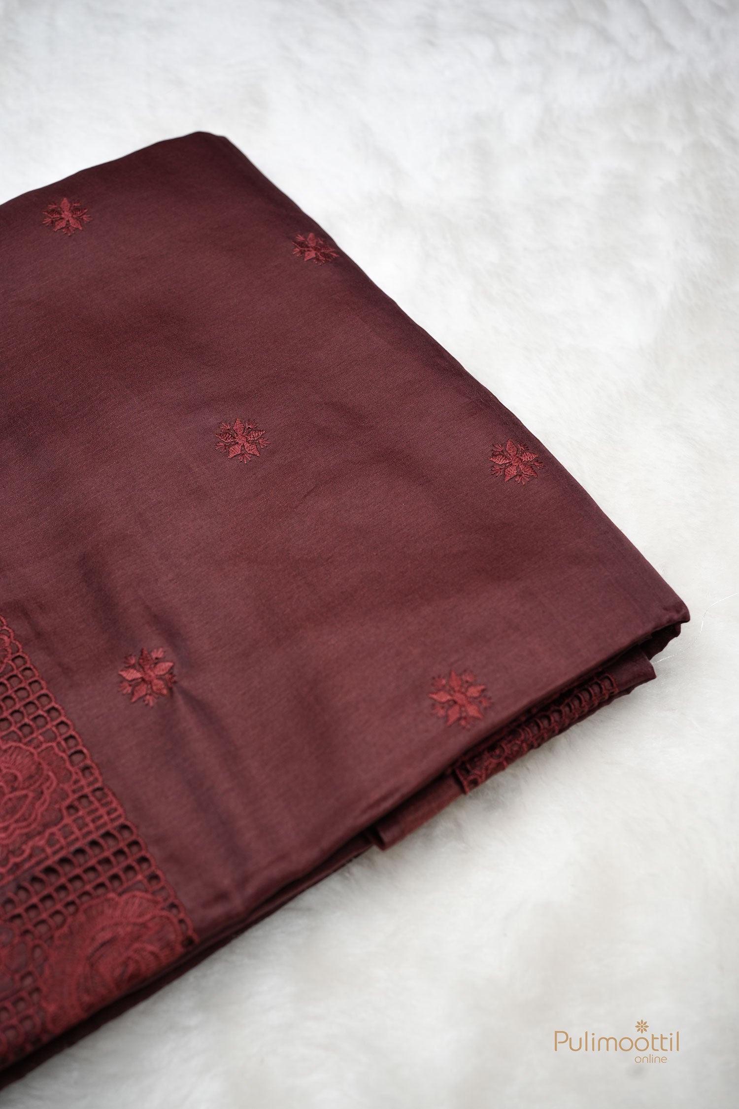 Brick color Semi Tusser saree