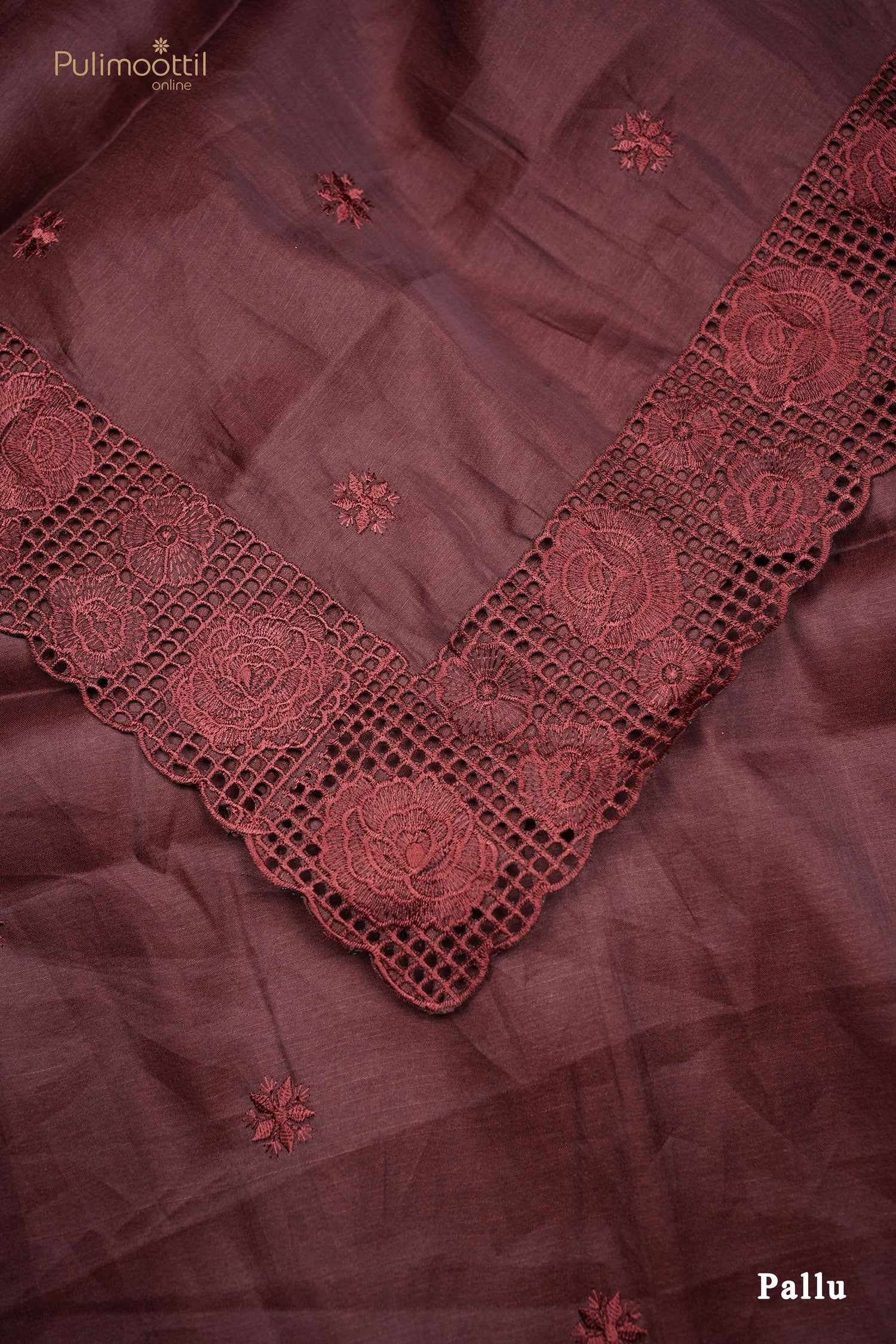 Brick color Semi Tusser saree