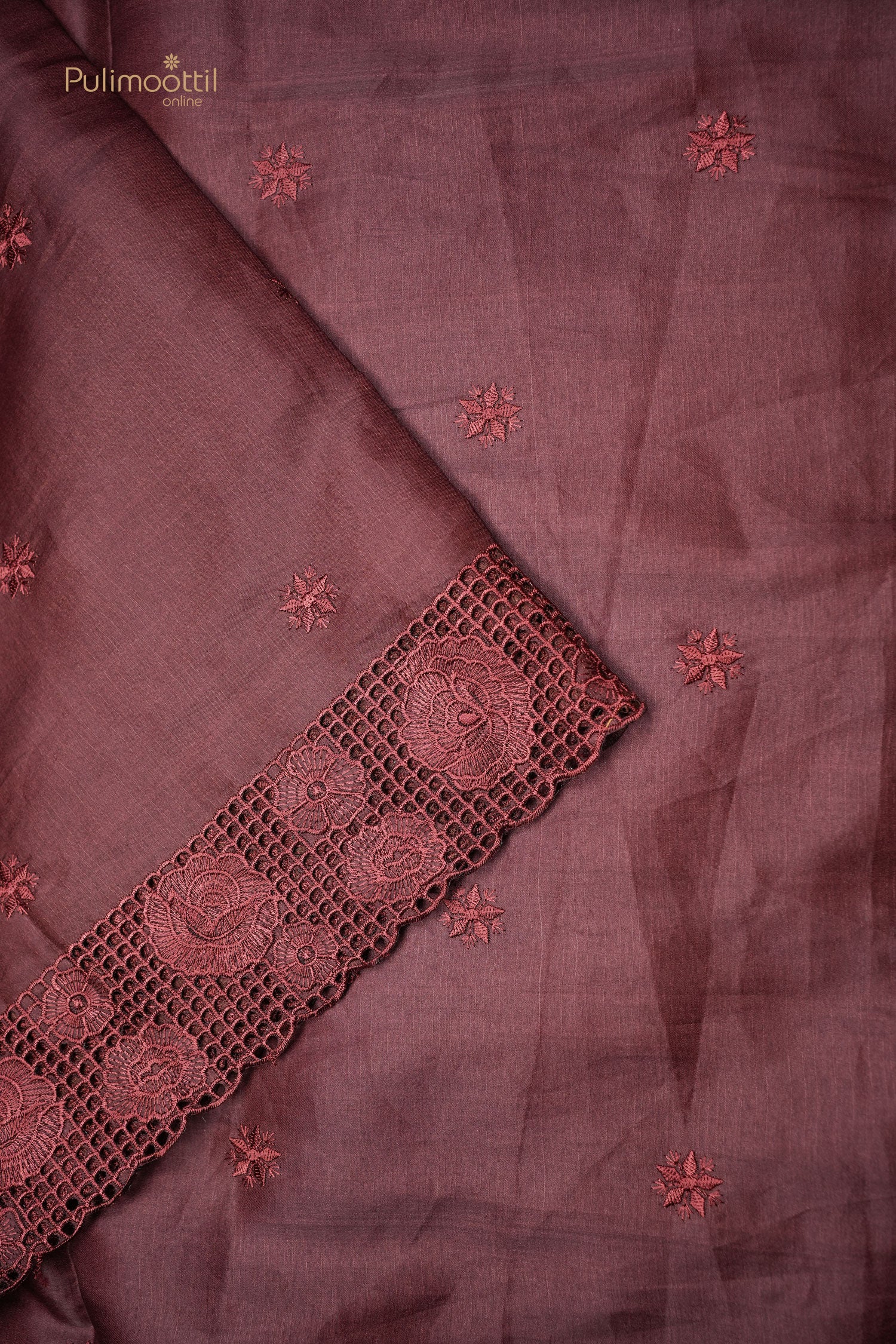 Brick color Semi Tusser saree