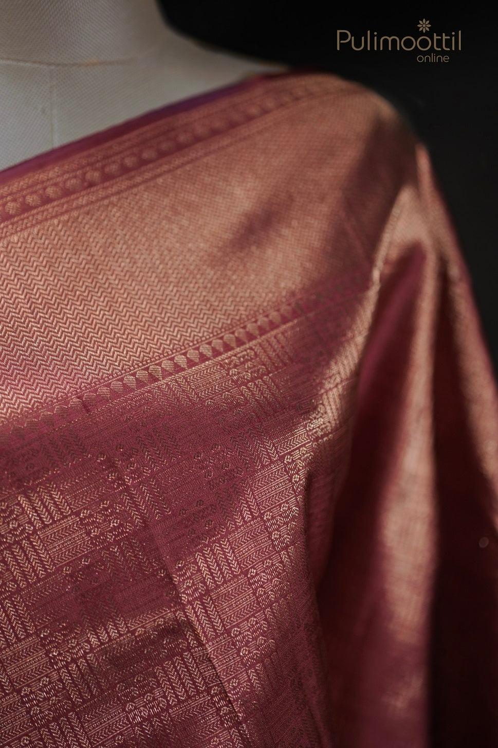 Pastel Onion Colour Kanchipuram Brocade Weding Saree