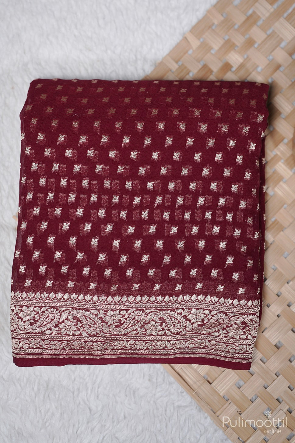 Maroon Colour Georgette Banarasi Saree